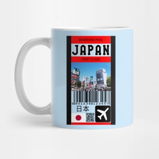 Japan fist class boarding pass Mug